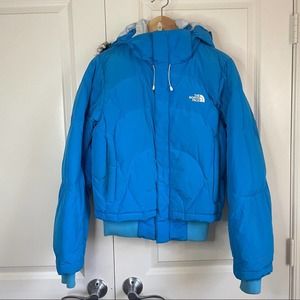 The North Face Blue Hooded Winter Puffer Jacket M